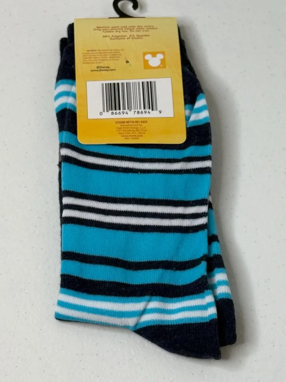 Disney Stitch Black Crew Socks Adult NWT